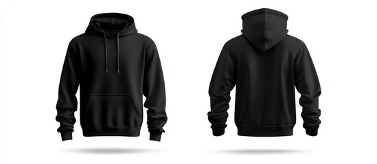 Black Hoodie Mockup: Front and Back Views