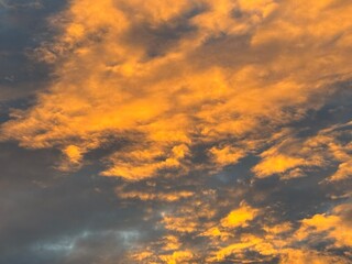 red sky with clouds