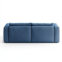 back view of a blue modern couch