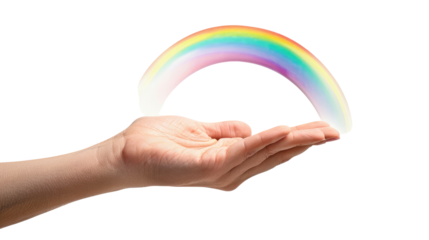 rainbow in hands