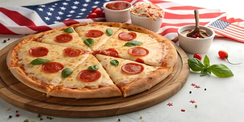 happy cheese pizza day with delicious and design