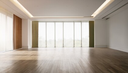 Obraz premium Modern empty white spacious interior with mock up place. 3D Rendering.