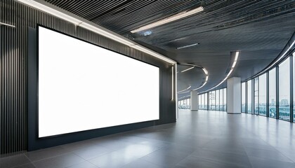 Modern Exhibition Space with Blank Digital Screen Wall. 3D Rendering