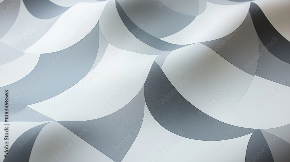 Poster Minimalist Geometric Patterns in Soft Monochrome