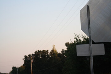 power lines and stop sign