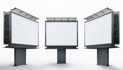 Obraz premium Three blank billboards on a white background. 3D Rendering