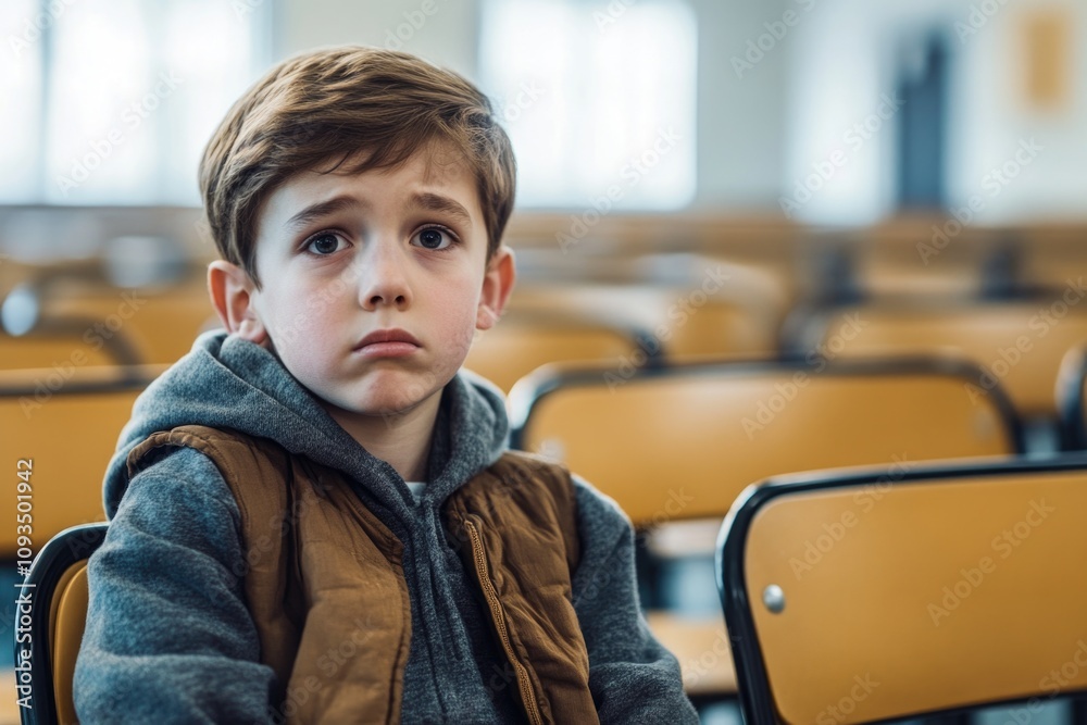 Poster A student sitting at a desk in a typical classroom setting, ready to learn