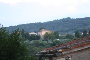View of an Italian home in the hills