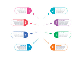 infographic template for annual report, magazine. infographic template for business, education, science world. eight steps information template. linear infographic template