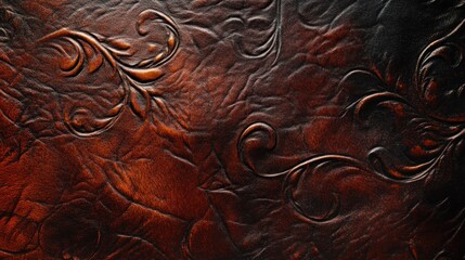 Embossed Brown Leather Texture: Vintage Design Background