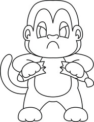 Monkey Banana Pacifier Bib Animal Vector Graphic Art Illustration