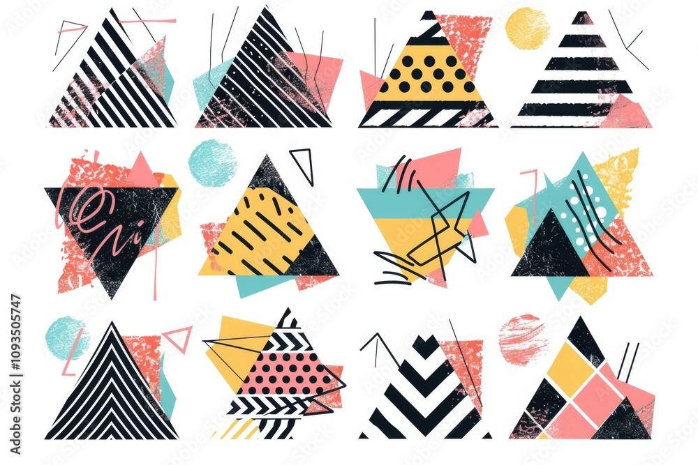 Poster a collection of various shapes and sizes against a white backdrop, ideal for design and creativity