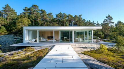 Modern Minimalist House in a Forest Setting