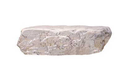 Large white decorative rock stone isolated on transparent background, png file