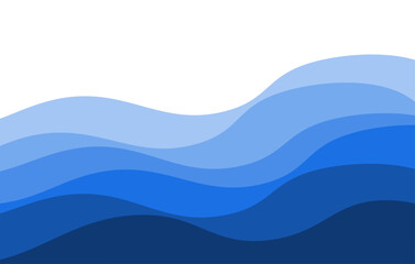Abstract blue waves, sea, river, ocean layer vector background illustration