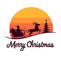 Fototapeta premium Vintage Merry Christmas T-Shirt design