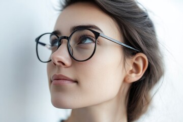 Fototapeta premium A close-up shot of a woman with glasses, great for portraits or everyday use