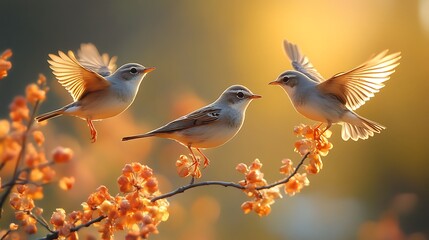 Skylark bird flying nature scenery wallpaper images