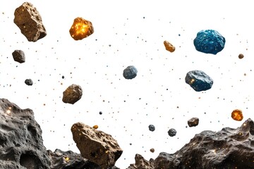A group of rocks suspended in mid-air, defying gravity