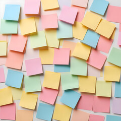 A pack of sticky notes in assorted colors on a white background 1