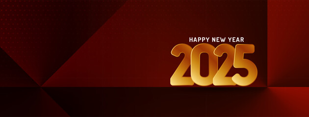 Happy New year 2025 celebration stylish banner