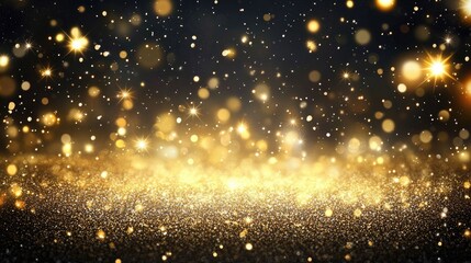 Obraz premium Glittering gold and black bokeh background.