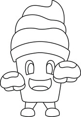 Ice cream maker Boxer Boxing gloves Vector Graphic Art Illustration