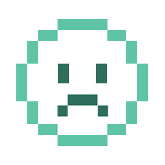 pixelated sad emoji expression