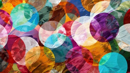 A vibrant collage of overlapping circles, representing the interconnectedness of individuals in fostering Diversity Equity INCLUSION Each circle