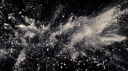 A black and white photo of a snowboard in motion, capturing its dynamic movement