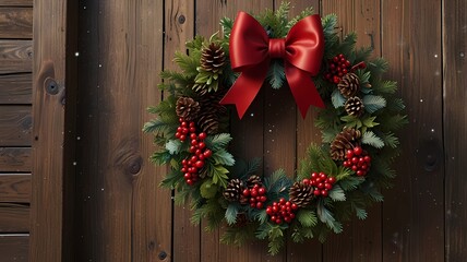 Winter Christmas Wreath for Front Door