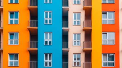 Colorful apartment building facade