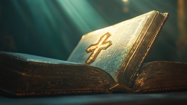 A book with a cross on the cover, suitable for religious or inspirational use