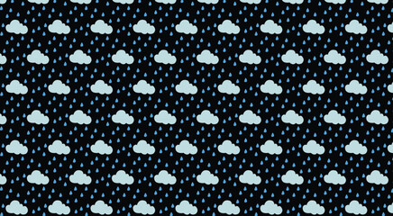 blue and white clouds on a black background