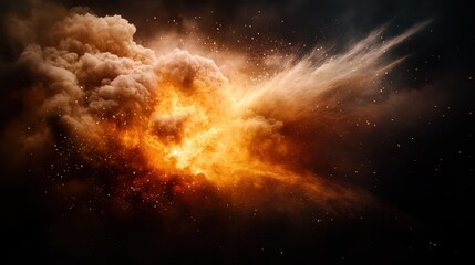 Obraz premium A captivating scene of a fiery blast penetrating dense clouds, illuminating the view with glowing sparks, embodying transformation, energy, and intense visual delight.