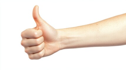 A hand giving a thumbs-up gesture, symbolizing approval, agreement, or encouragement.