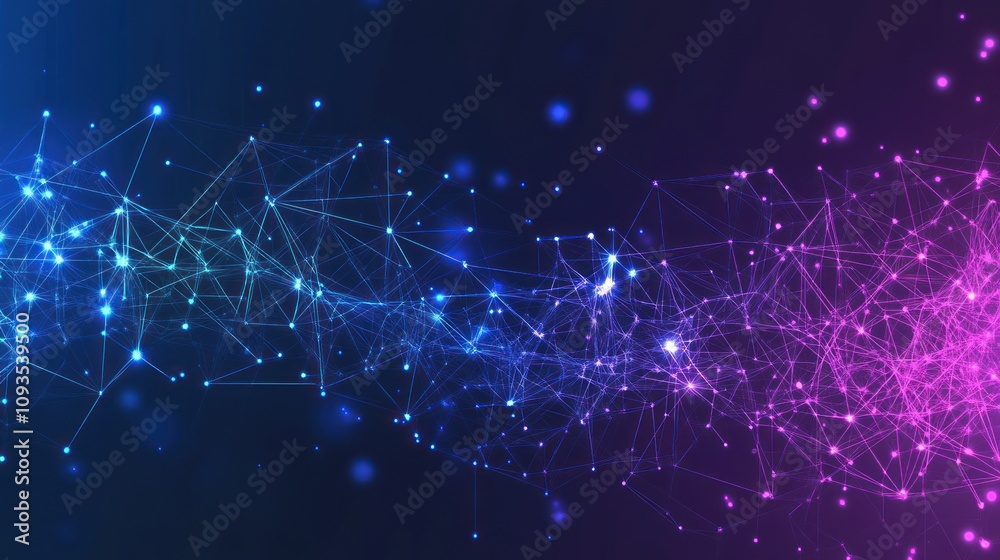 Poster Abstract Network Nodes Connected Lines Gradient