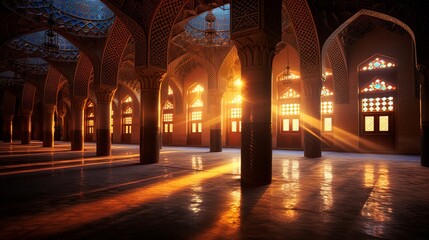 Obraz premium Stunning close up of decorative mosaics on mosque walls and ceilings showcasing vibrant patterns