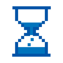 pixelated blue hourglass