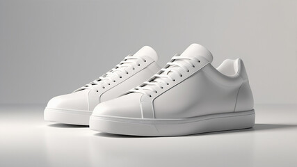 Minimalist White Sneakers Isolated on White