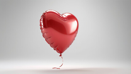 Red Heart Balloon Floating in the Air
