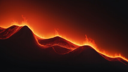 Abstract Lava Flow Over Dark Hills
