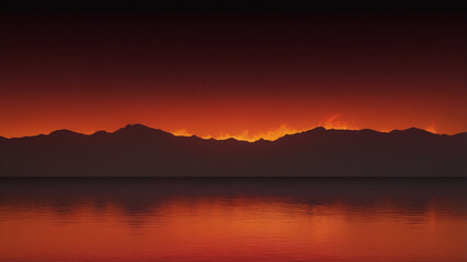 Golden Sunset Over Serene Lake
