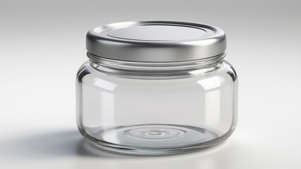 Empty Glass Jar with Transparent Lid
