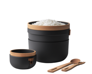 a bowl with rice in it