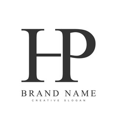 HP trendy logotype template. Initial letter h and p classic font style. Creative logo for company name or identity.