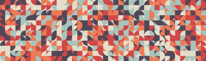 Modern geometric pattern with artistic shapes and seamless repetition. Ideal for textile prints, abstract backgrounds, and trendy poster designs.