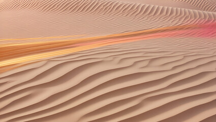 Obraz premium sand dunes in the desert Tranquil Desert Dunes with Golden Sunset Hues