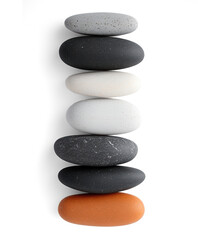 Fototapeta premium Stack of smooth stones on transparent background