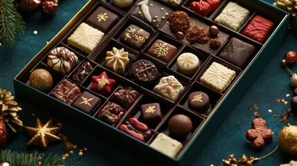 Assorted Gourmet Chocolates In Festive Gift Box